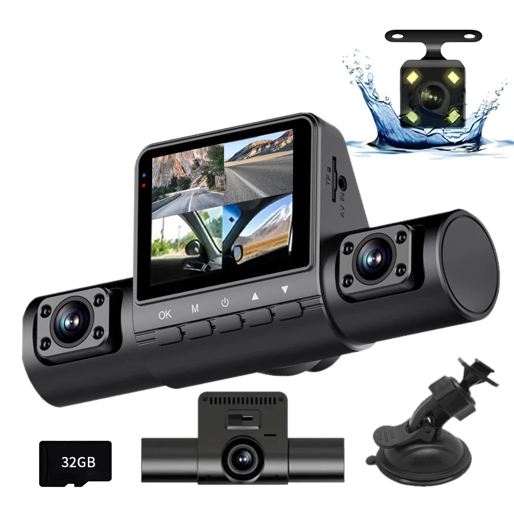 Dash Cam 1080P 3 Cameras CAR DVR Recorder Video Rcorder Vehicle DVR Car Black Box