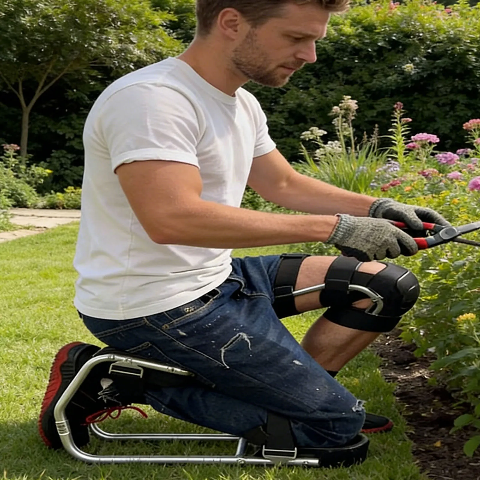 

Наколенник-подушка для садоводства с ремнем для фиксации на лодыжке, облегчающий труд при работе, с поддержкой голеностопа, для сельского хозяйства и сада