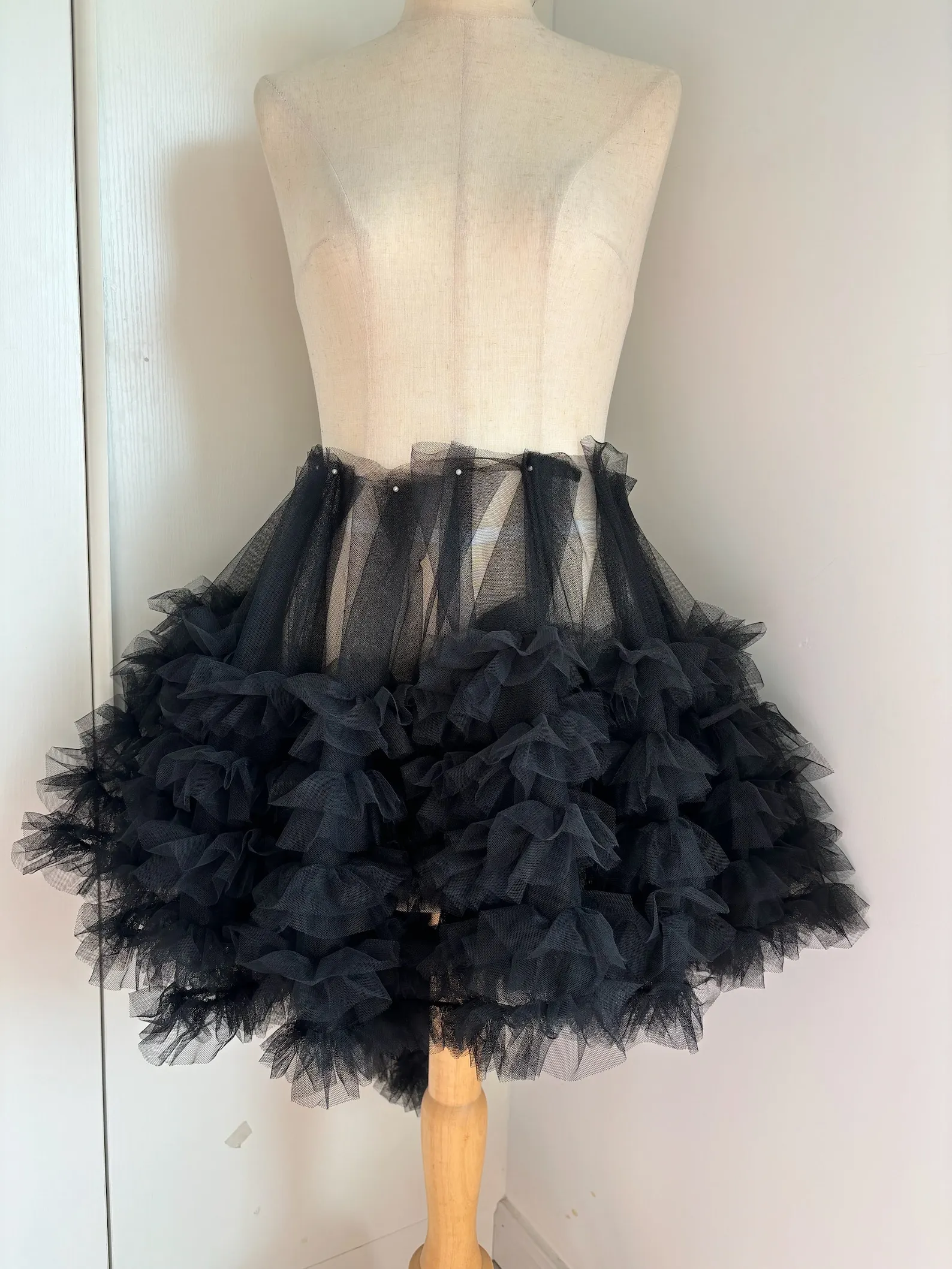 

5 Yards Black Pleated Tulle Trim Extra Dense Ruffled Trim For Tutu Dress Cake Dress Wedding Puffy Dress