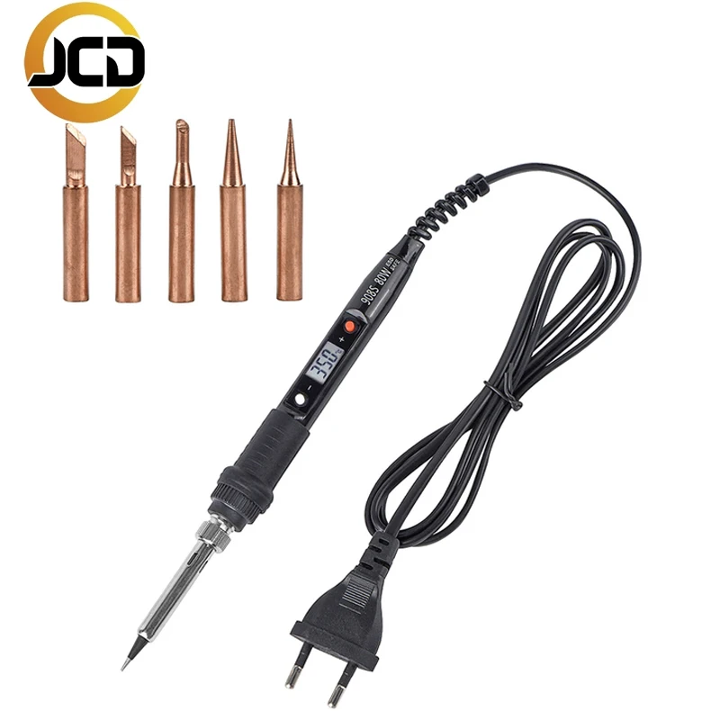 JCD 908S 80W Soldering Iron With Tips Kit Digital Display Adjustable Temperature 220V/110V Solder Station Welding Repair Tool