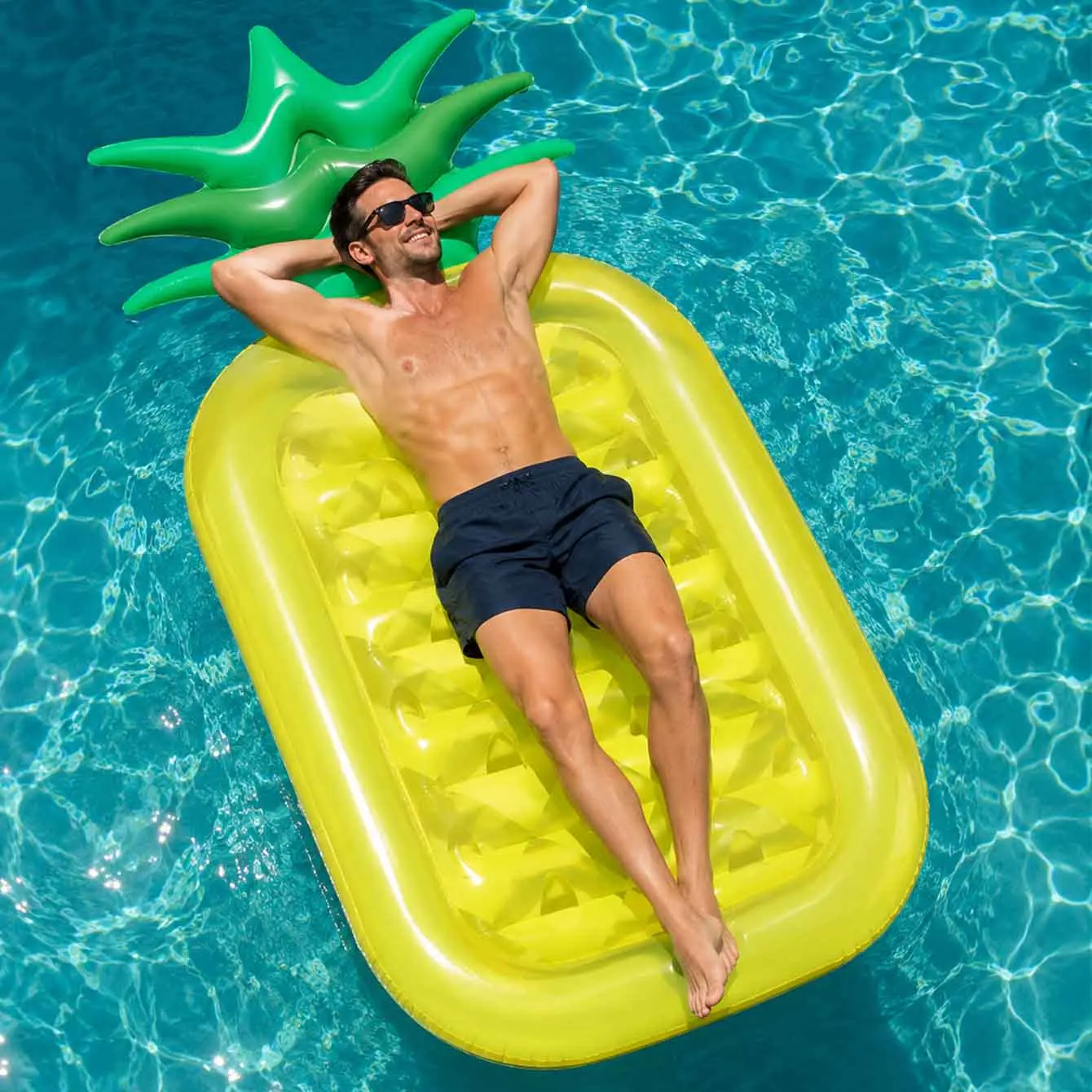 Pineapple Pool Float Raft Summer Beach Swimming Large Pool Floatie Inflatable Lounge Lounger Party Water Toys Raft for Adults view 4