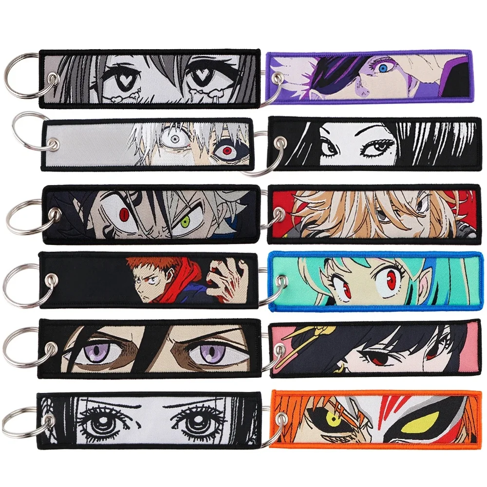 Porte-clés Chaim brodé d'anime japonais pour motos, porte-clés, porte-clés, accessoires de bijoux