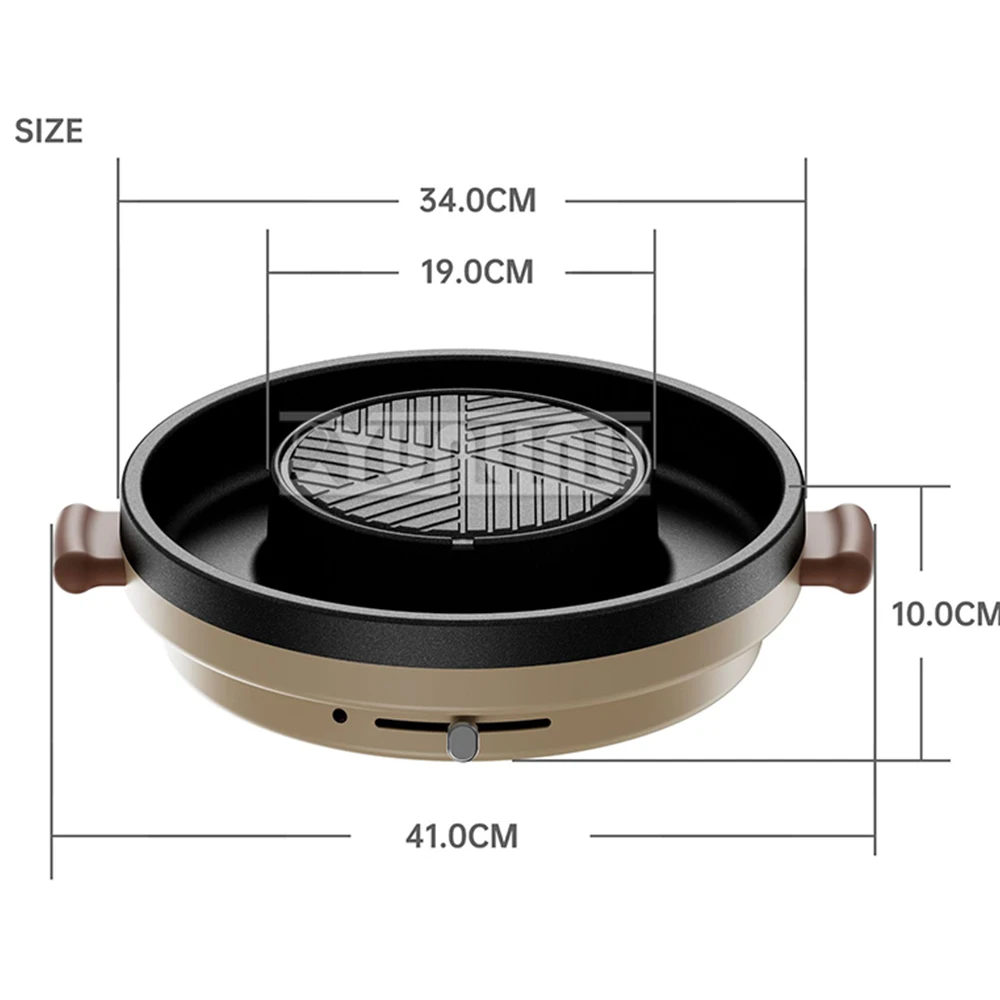 เตาบาร์บีคิวทรงกลมแบบพกพาอุปกรณ์บาร์บีคิวสำหรับใช้ในบ้านในร่ม
