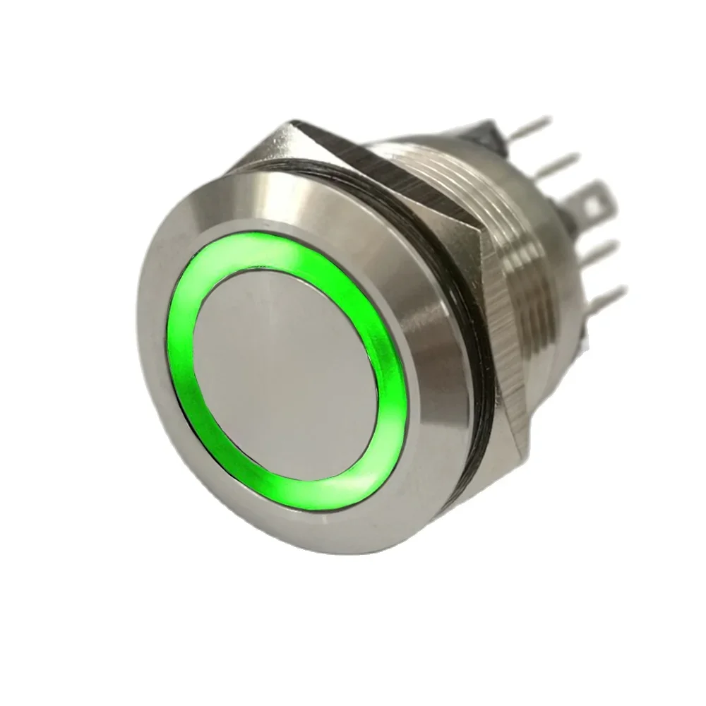 19mm 22mm 25mm 30mm Laser „START STOP” Przycisk rozruchu silnika ON OFF Pierścień Podświetlany chwilowy przełącznik przyciskowy + CE + RoHS — zdjęcie 2