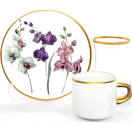 Toygar Damla Asena Tea Coffee Set 6 Pieces Orchid