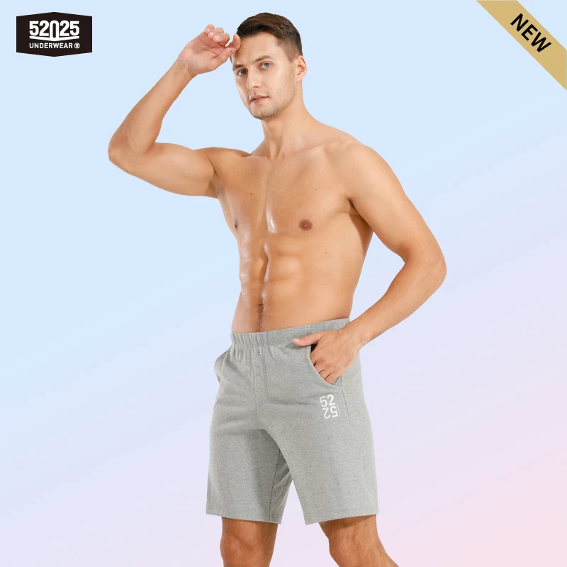 Short de pyjama en coton biologique pour homme, pantalon de salon de loisirs, short de maison rayé, bas de pyjama, 52025