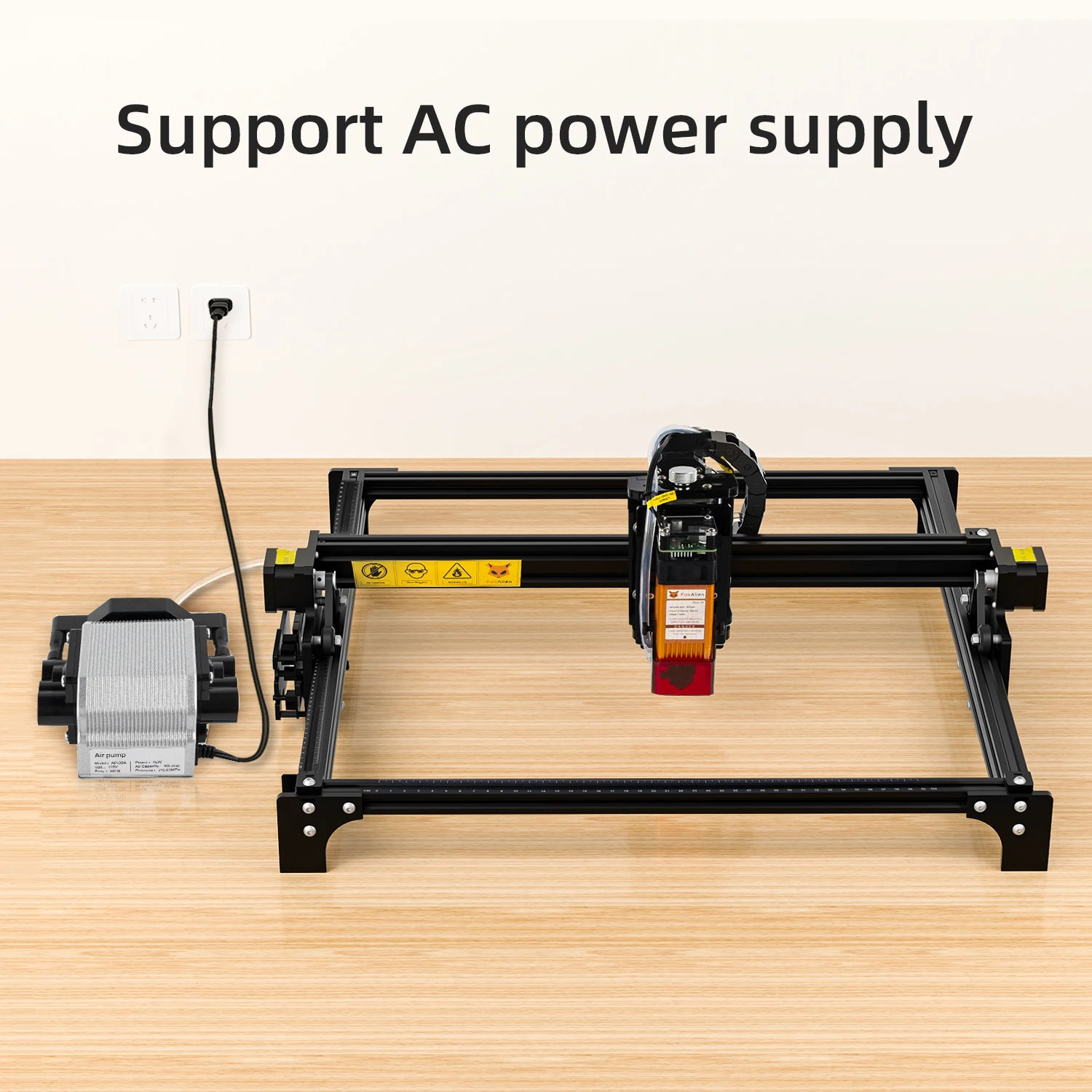 Imagem -06 - Foxalien-air Assist Bomba para Cortador a Laser Kit de Máquina Cnc Portátil para Toda a Gravação a Laser Velocidade Ajustável Baixo Ruído 30l por Min