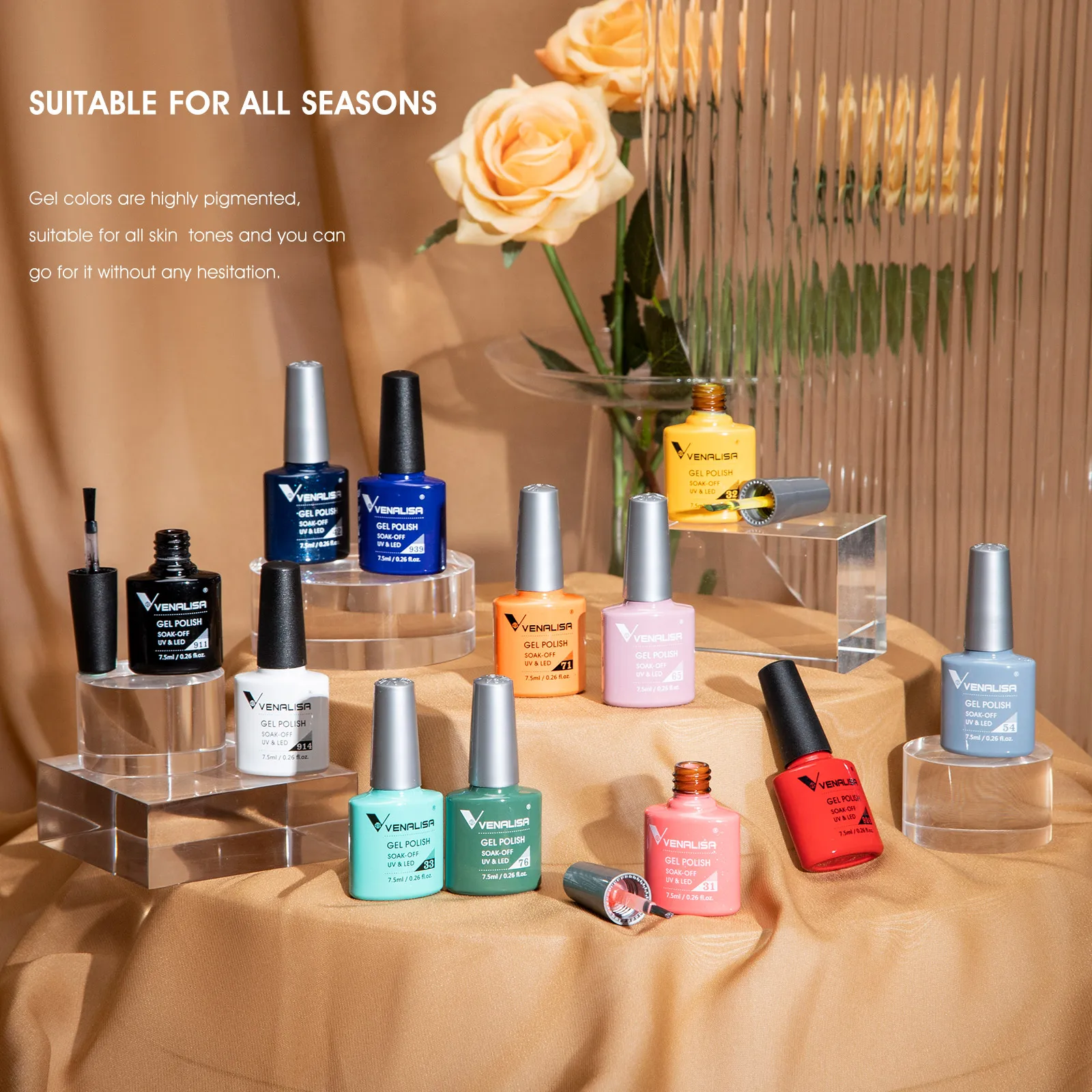 VENALISA 7,5 ml Nagelgelpoliermittel VIP5 HEMA Free Semi Permanent Soak Off UV LED Nagelgel Lack Vollständige Abdeckung Nagelgel Lack – Detail 23