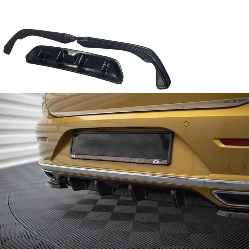 MAXTON Stijl Achter Volant voor Volkswagen Arteon R-Lijn 2017-2020 Auto Achterbumper Diffuser Spoiler Splitter Bodykit Tuning - afbeelding 2