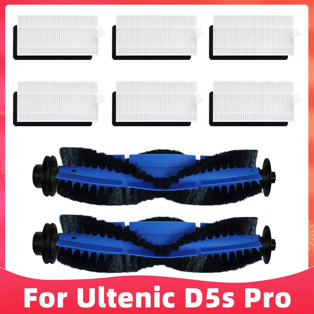 Filtres Hepa Ultenic TeKeHom Kit Accessoires Compatible Ultenic D5/D5s – 4 Brosse Latérales, 1 Brosse Principale, 4 Chiffons, 5 Filtres HEPA