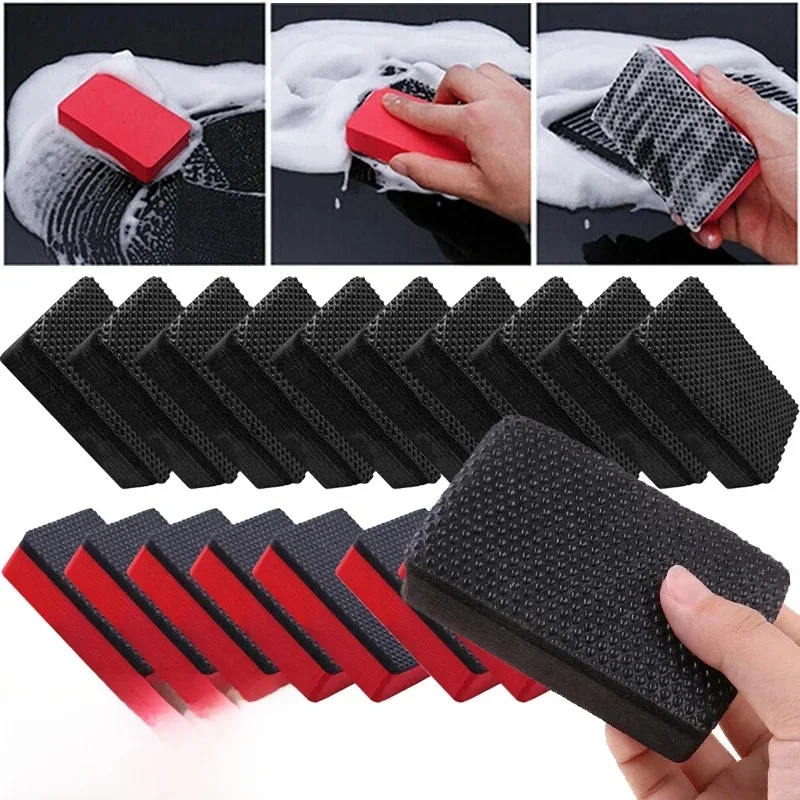 5/10 pièces lavage de voiture magique argile barre tampon décontamination éponge bloc nettoyant nettoyage gomme cire vernis tampon Nano gommage éponge