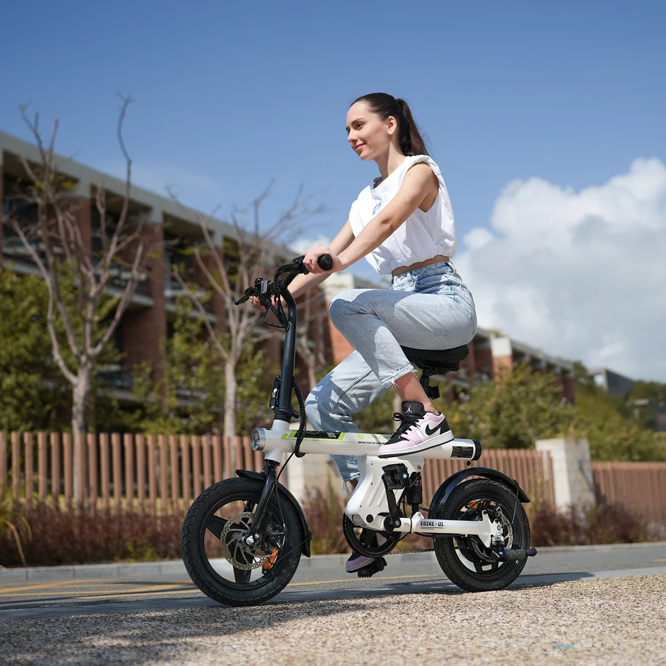 Isinwheel U1  Adult Electric Bicycle,500W city ebike, 36V 7.8AH commuting E-bike, 14  Tire Foldable Electric Bike image 6