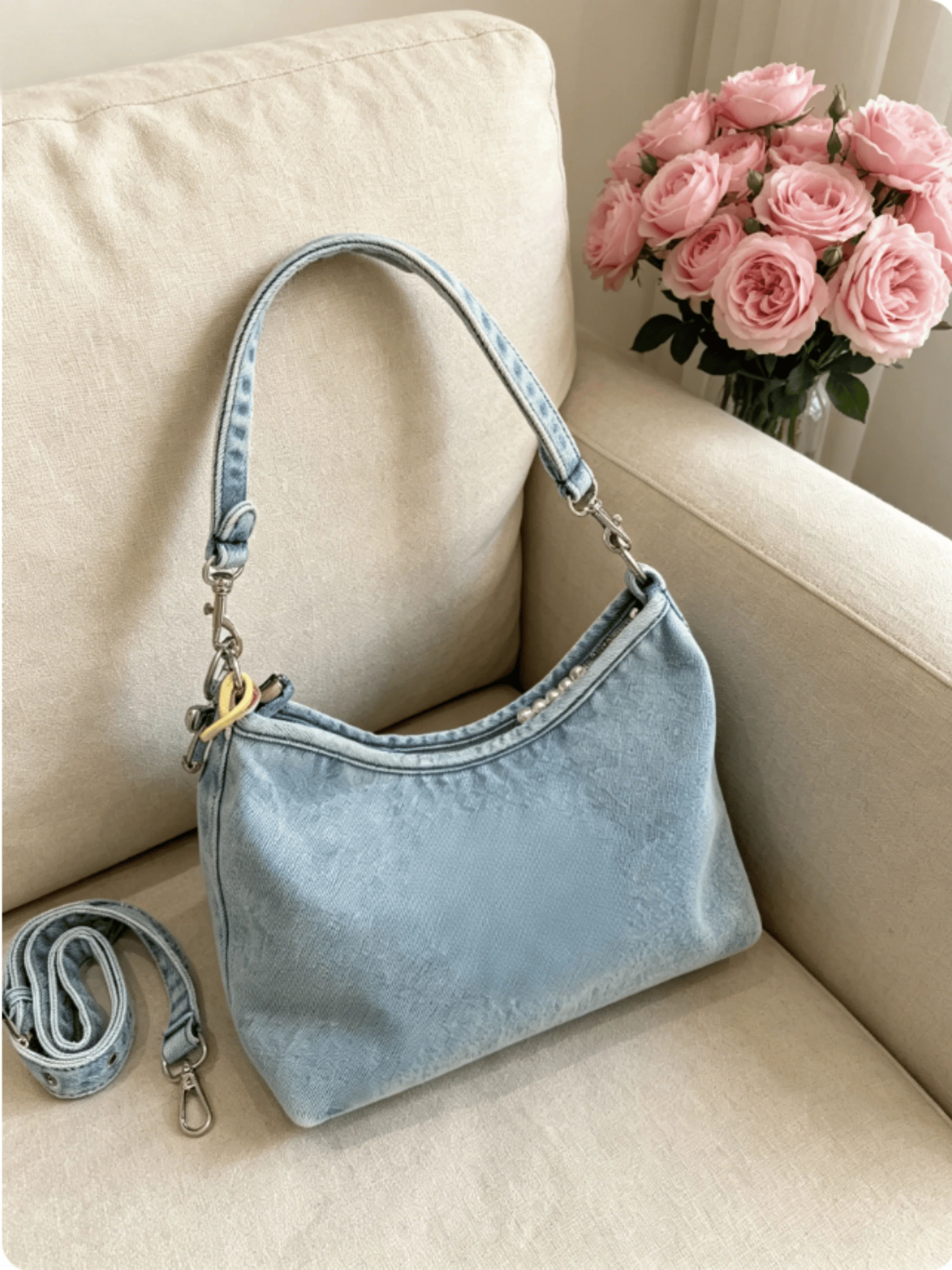 2026 Women Jeans Underarm Bag Fashion New Embroidery Simple Delicate Small Practical Women Bag 27*22cm