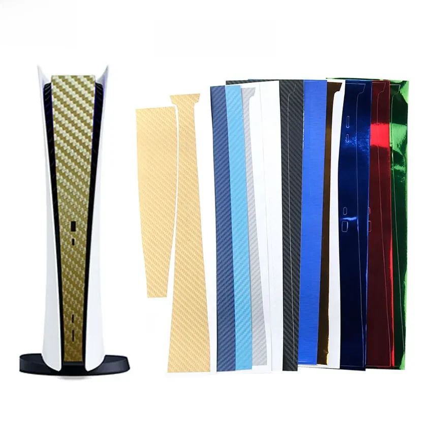 Autocollant de protection de l'hôte YuXi pour PS5, bande centrale, autocollant de film de protection latérale, couverture en peau de fibre de carbone