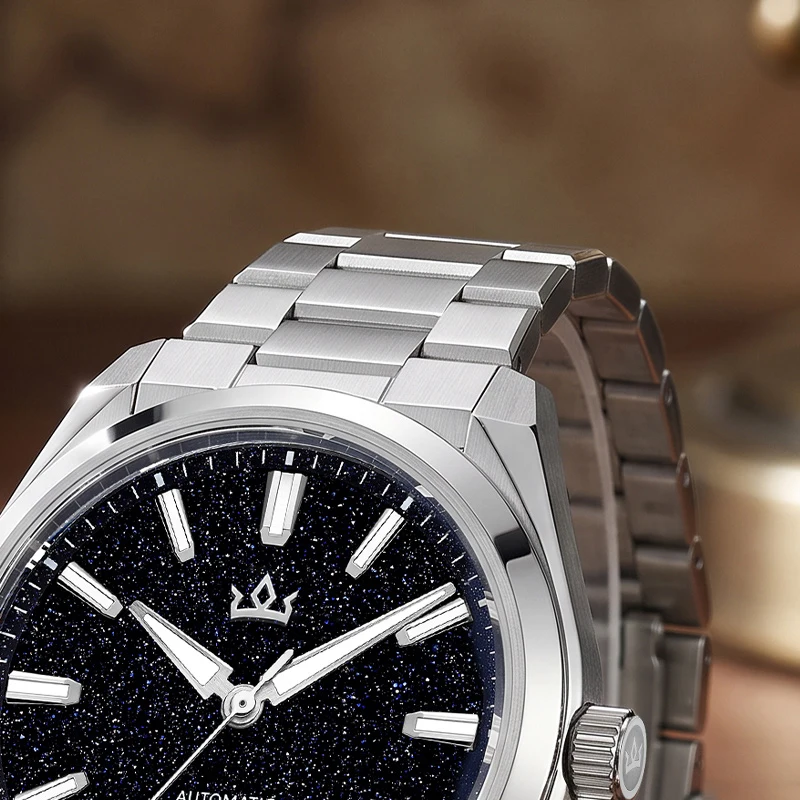 AddiesKin K010 Men's Automatic Dive Style Watch 200M Waterproof Miyota 9015 Sapphire Crystal Natural Stone Dial BGW9 Luminous