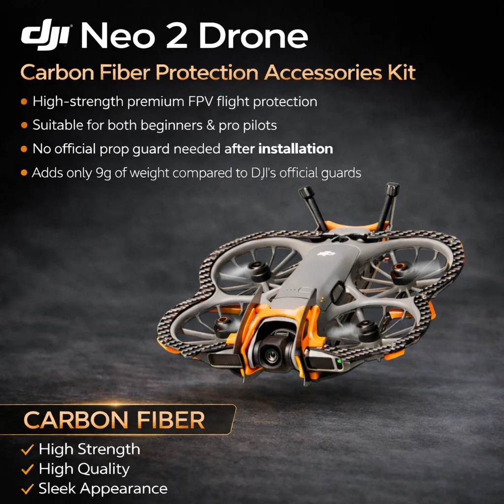 

Full-Set Protection Kit for DJI Neo 2 | Carbon Fiber, Flexible TPU & High-Strength ABS | Anti-Collision Guards Accessories