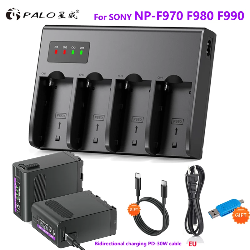 

11800mAh NP-F990 NP-F980 NPF970 NP F960 Battery with USB-A/PD output interface for Sony PLM-100 CCD-TRV35 RV100 MVC-FD91 MC1500C