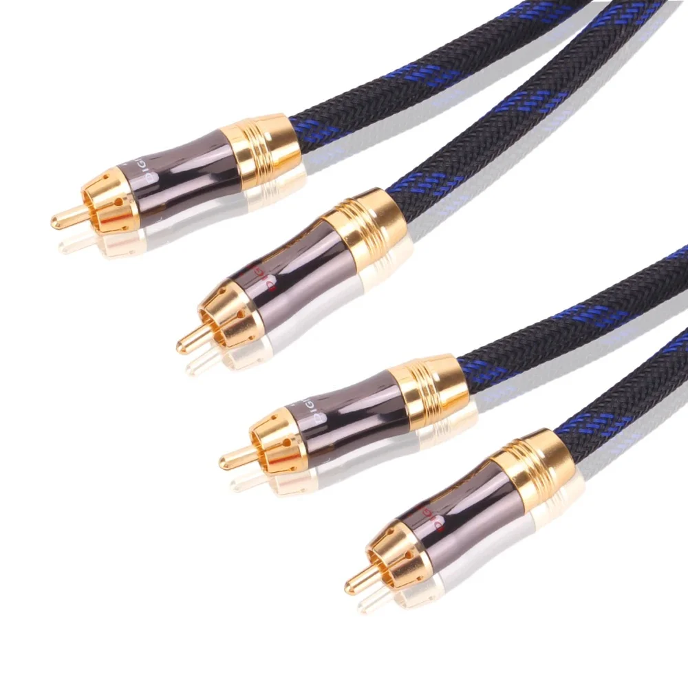 Kabel audio stereo HIFI 2 Phono RCA do Twin Phono (średnica zewnętrzna 8,0 mm) 2 RCA męskie do 2 RCA męskie — zdjęcie produktu 7