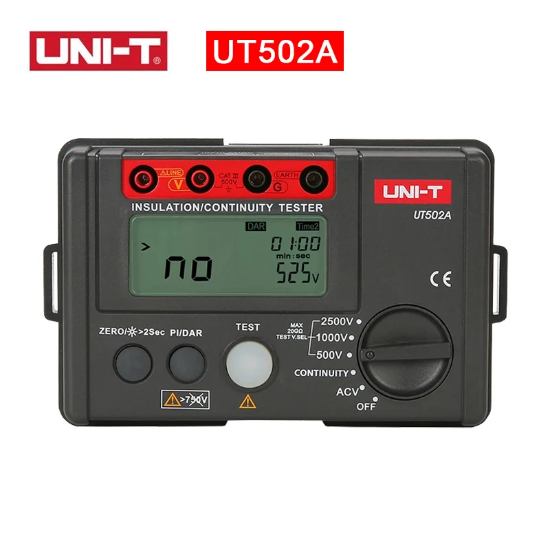 UNI-T UT501 UT502 جهاز اختبار مقاومة العزل مقياس المقاومة الرقمي Megohmmeter المهنية أوم قياس تستر الفولتميتر