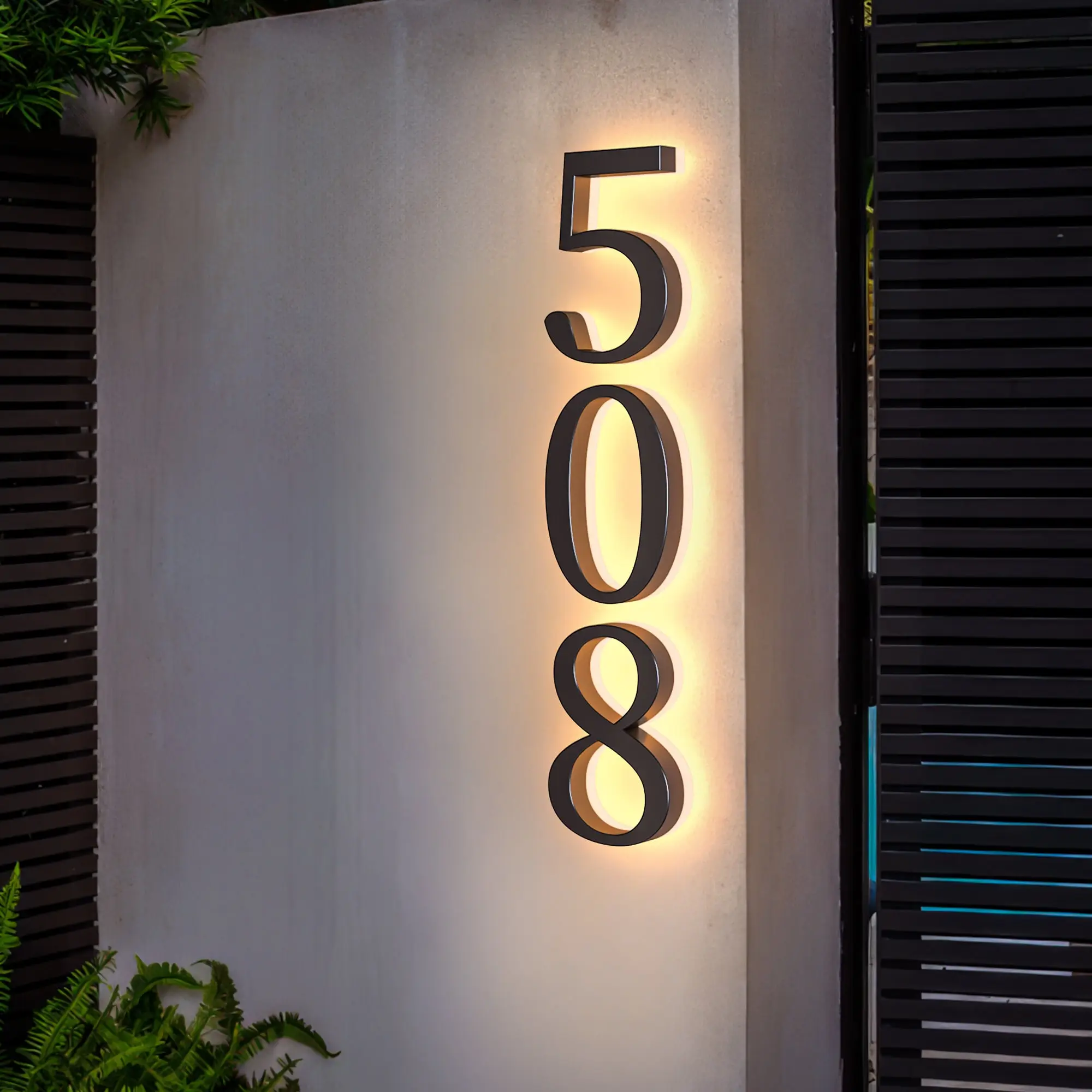 Backlit LED House Numbers Sign Custom Number Sign Room Number Plaque Outdoor Waterproof door sign