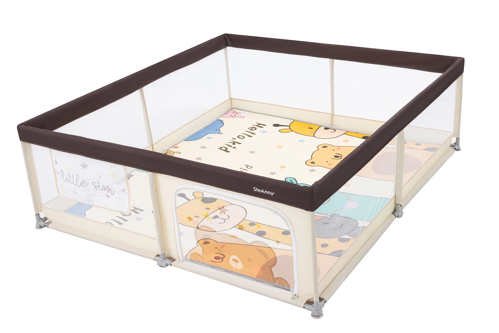 Parque infantil grande de 71 "x 79", parque infantil para bebés con tapete, patio de juegos unisex para niños pequeños, bolígrafo de juego para interior y exterior, valla grande para bebés con puerta