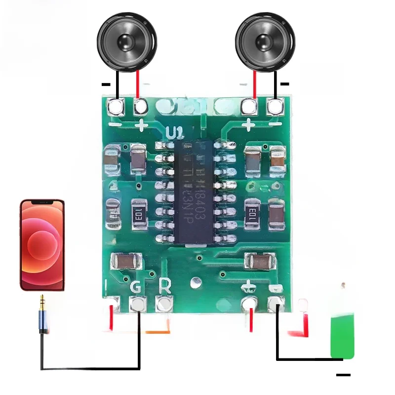 PAM8403 Super mini carte amplificateur numérique 2*3 W classe D carte amplificateur numérique efficace 2.5 à 5 V alimentation USB