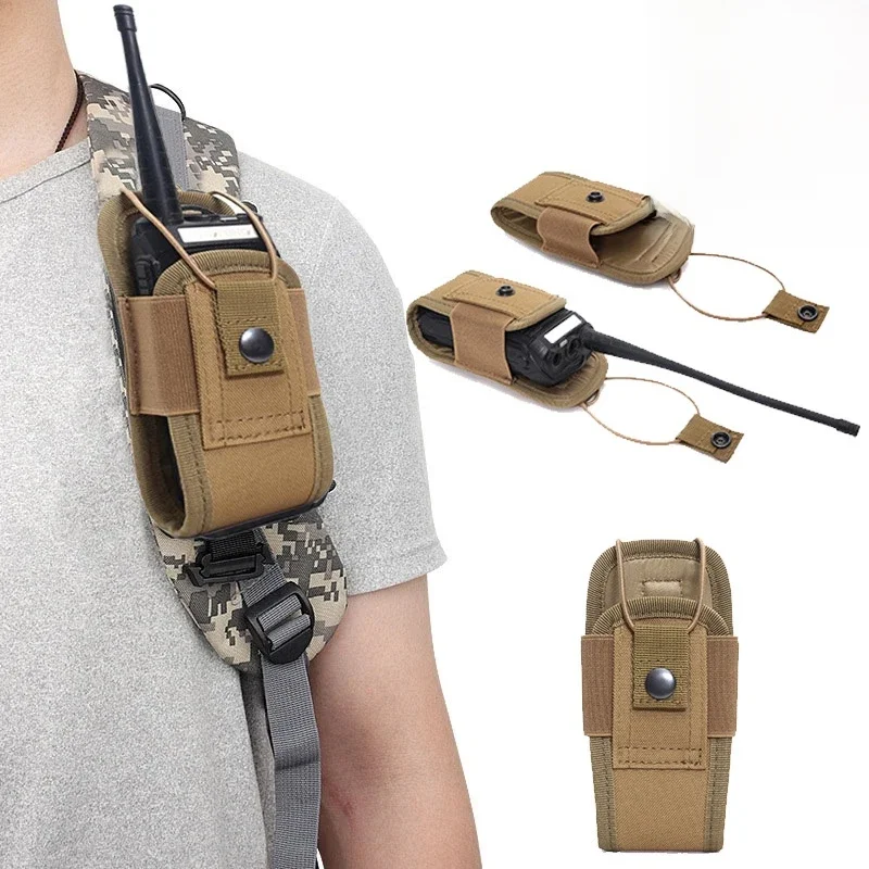 Taktyczne Molle Radio Walkie Talkie etui 1000D zewnętrzne przenośne radio domofon kabura torba do noszenia polowanie Camping Mag kieszeń — zdjęcie 2