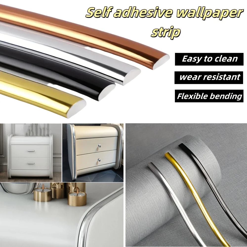 1PC 118.11inch  Decoration Line Self-Adhesive Waterproof Furniture Border Ceiling Edge Strip Stickers Background Wall Trim Home