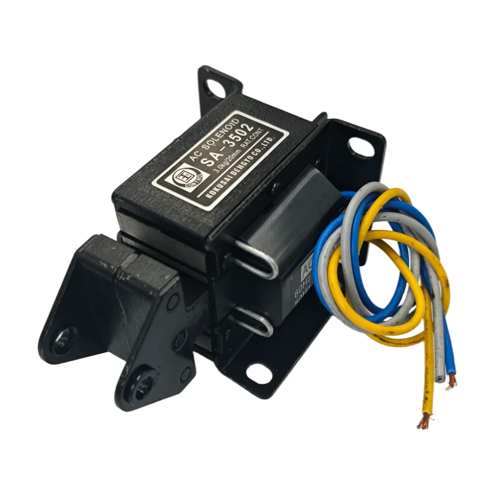 SA-3502 AC110V 220V 380V Traction Solenoid Electromagnet Pull Type 3kg Force 20mm Stroke AC Solenoid