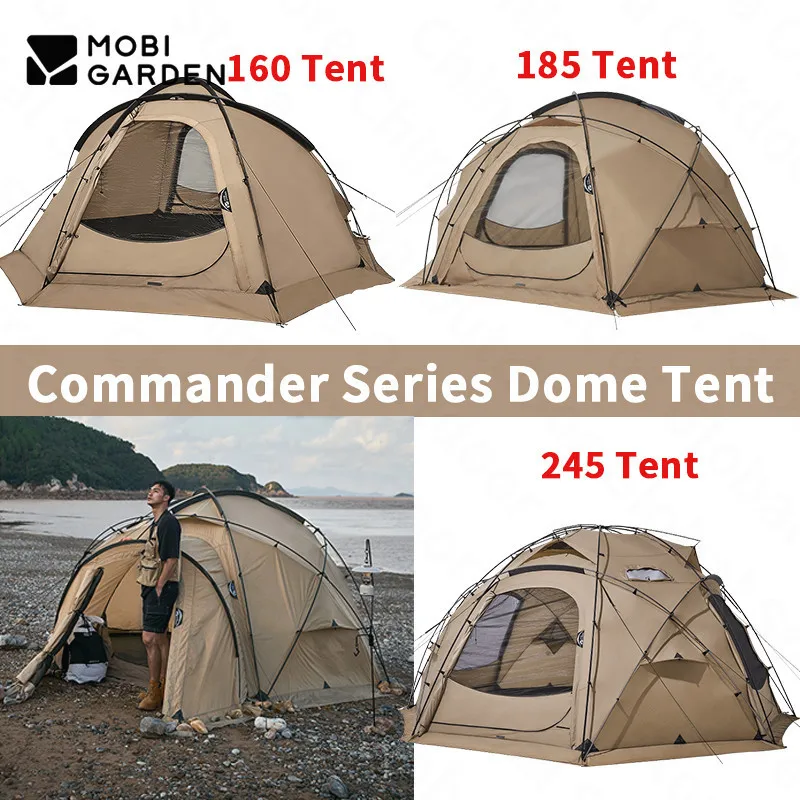 

Mobi Garden 70D230T Nylon Camping Dome Tent Outdoor Family Travel Spherical Tent With Snow Skirt 7.2㎡/9.3㎡/18.8㎡Large Space Tent