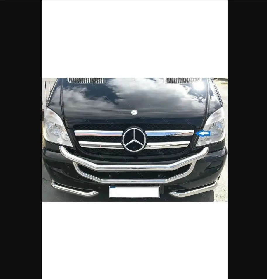 For Mercedes Vito W639 Chrome Front Grille 4 Pcs. 2010 To 2014 Stainless Steel - Chromium Car Styling Modify Accessory Side Hood