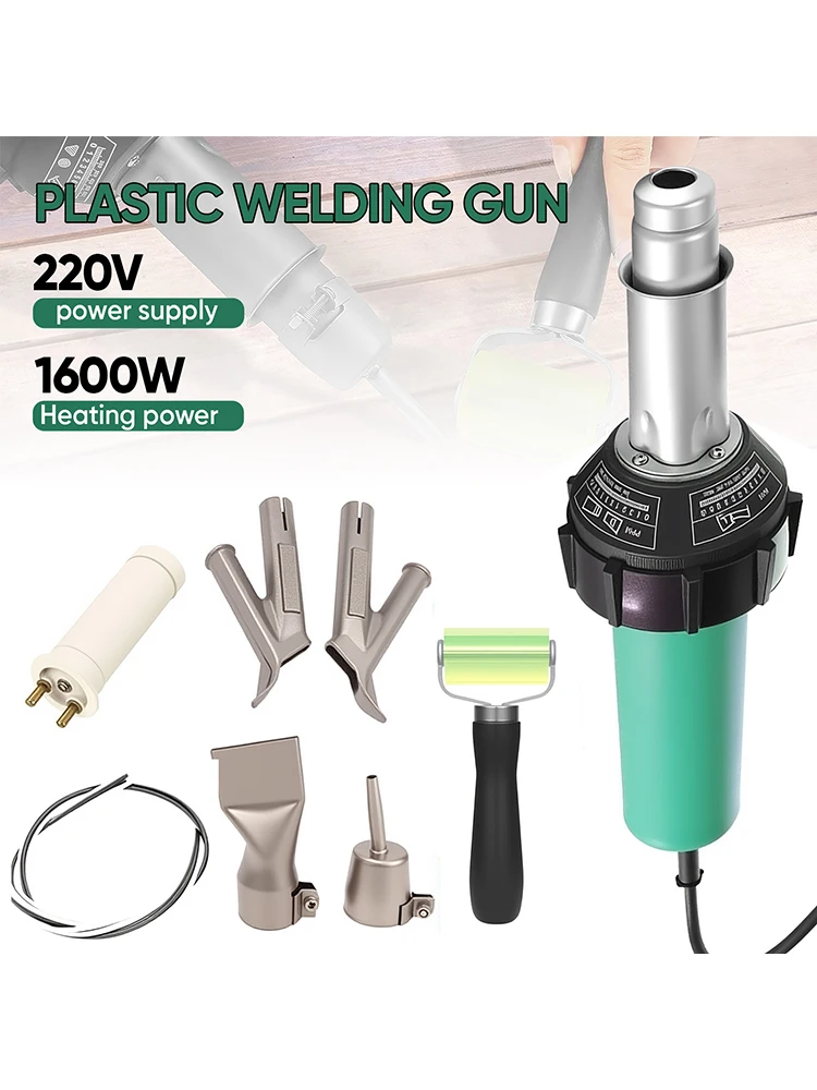 1600W Kunststoff-Schweißpistole 220V Kunststoff-Schweißgerät für PP PVC Stoßstangen Heißluftgebläse Heißluftbrenner Schweißdüse