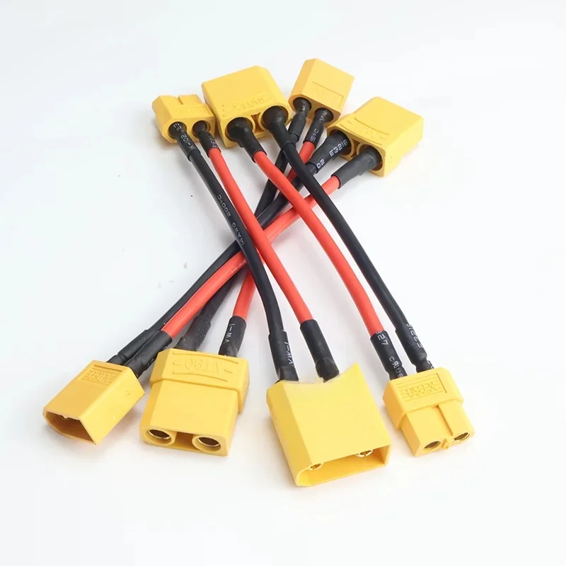 Connecteur femelle/mâle XT60 à XT90, adaptateur de prise, câble de Charge, fil en Silicone 14awg 10cm pour chargeurs de Style ISDT, 2 ou 5 pièces