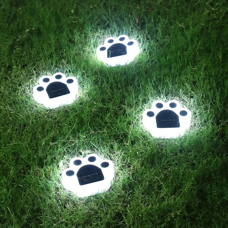 1/4Pack LED Solar Lights, Outdoor Light, Animal Paw Print Decorative Lamp, for Garden Yard Walkway Terrace Camping Summer Decor