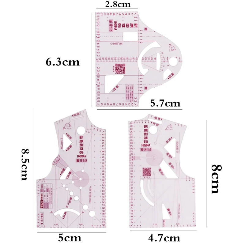 3 sztuk 1:5 linijka krawiecka rysunek linijka krawiecka na odzież wzór projekt narzędzia kreślarskie odzieży wzór projekt odzież narzędzia