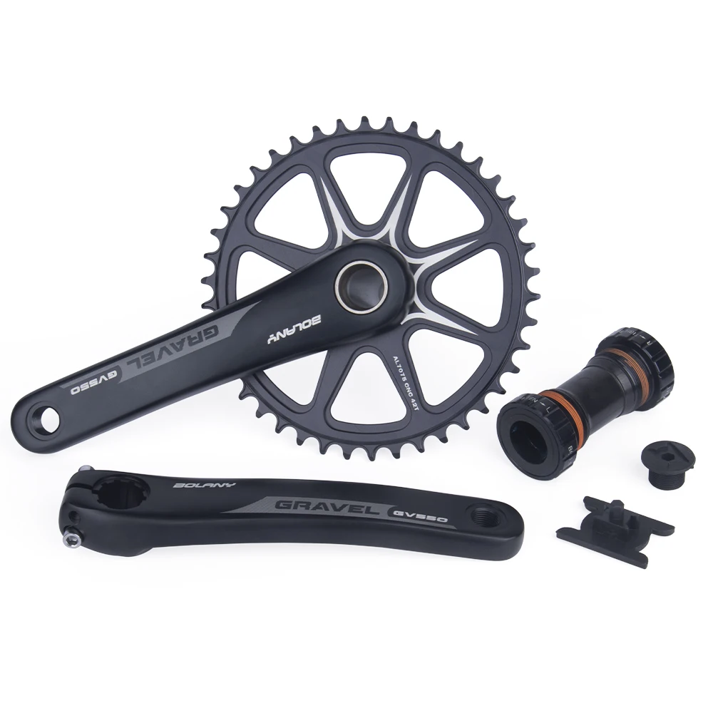 Bolany Kies Fahrrad Kurbel garnitur 170mm Einzel kettenblatt Geschwindigkeit cnc breites und schmales Kettenrad 42t für Offroad-Kurbel satz