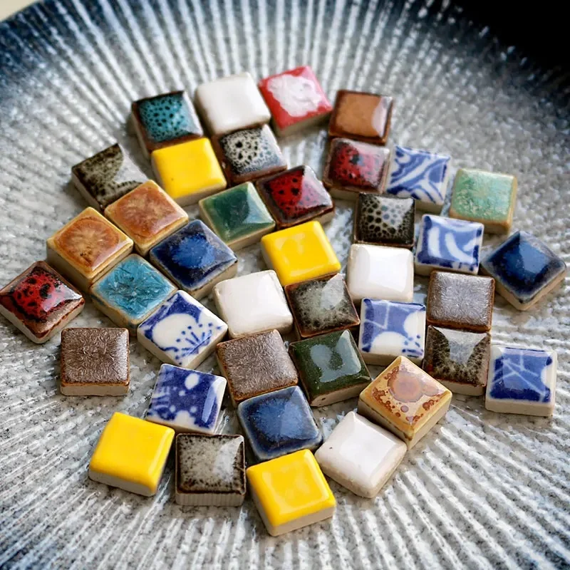 100g 200gDIY Fragments de mosaïque en céramique en forme de pierre libre irrégulière pièces de porcelaine matériel fait à la main Collage petites carreaux artisanat