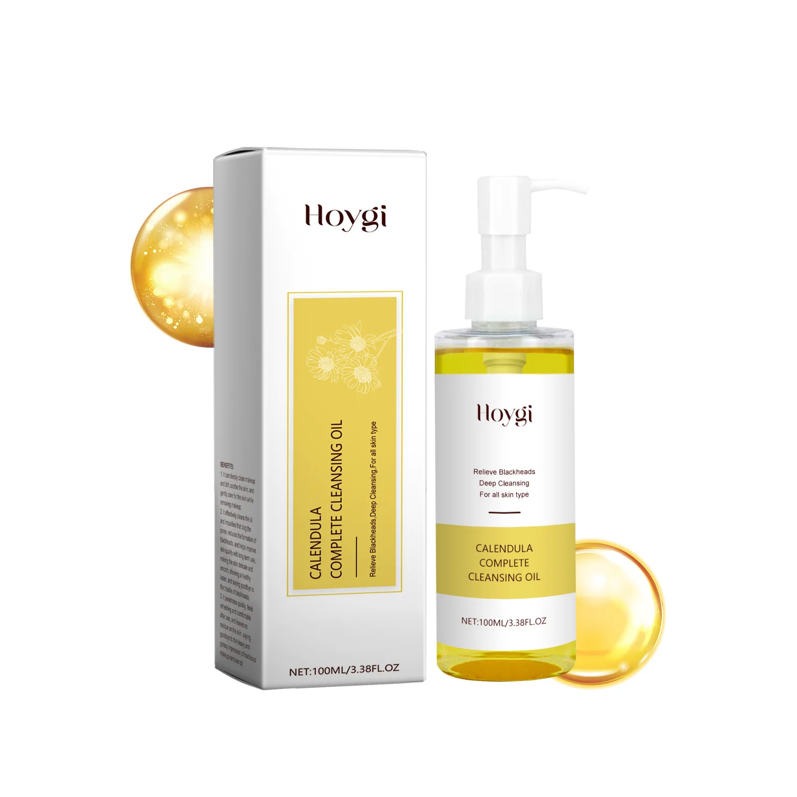 Hoygi-Huile démaquillante nettoyante pour le visage, reétiquettes, contrôle de l'huile, cils non irritants, sourcils, maquillage instantané, livres, 100ml