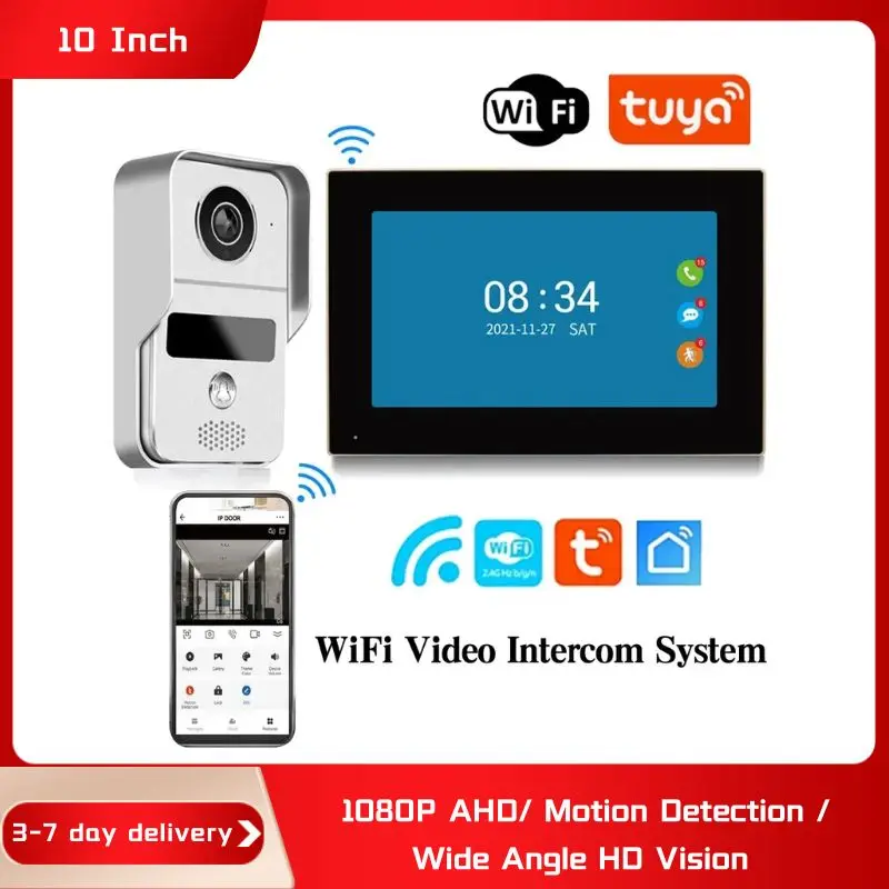 10 Inch Tuya Video Doorbell WiFi Outdoor Door Bell Waterproof IP65 Intercom Smart Home Wireless Door Phone Camera Touch Screen