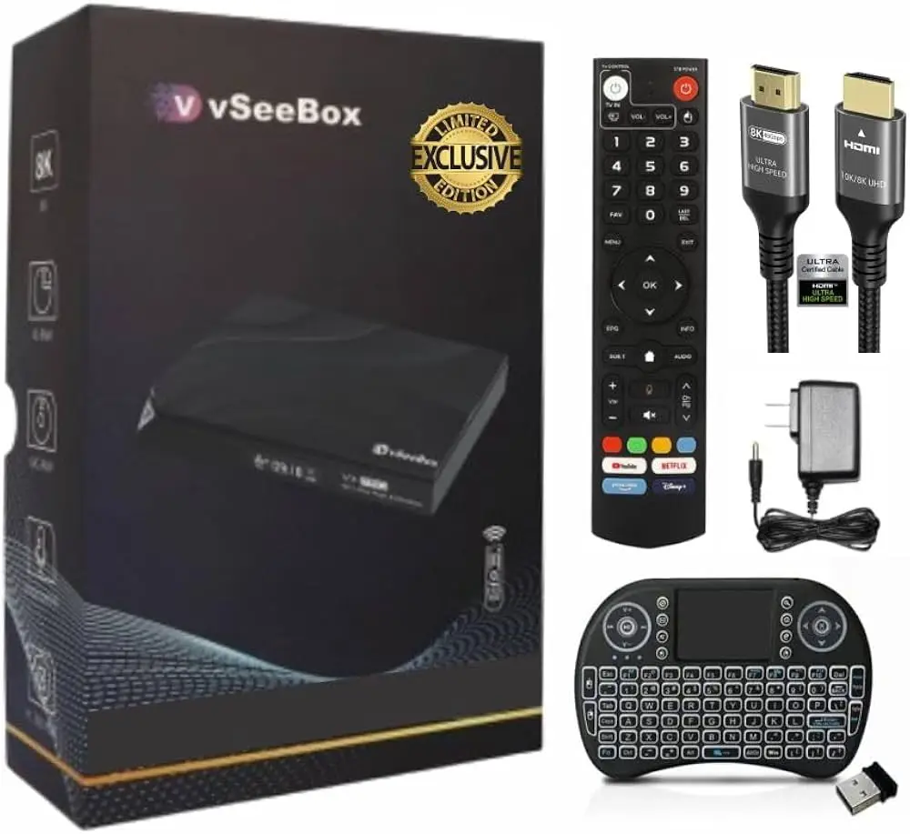 2024 Promo Offer - Buy 3 Get 1 Free For Original VSeeBox V3 Plus 8k HDMI Andriod 11 Smart Box with Voice Control, 4GB DDR3, 64GB