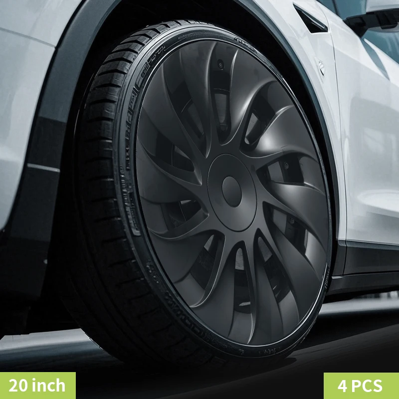 Hubcaps Design for Tesla Model Y 2020-2024 Cyclone Wheel Rim Cover 4PCS 20 inch Cover Hubcaps Automobile Replacement Accessorie