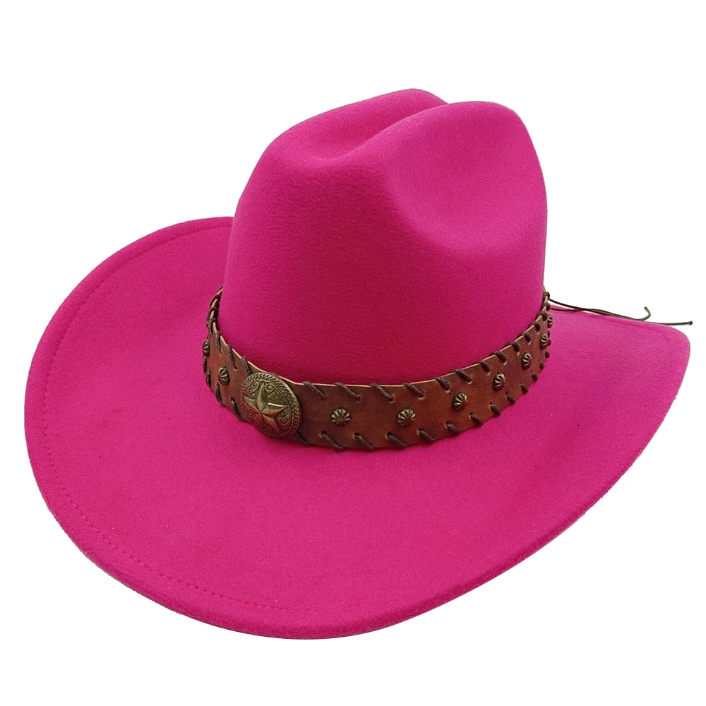 Western Cowboy Hat Men's and Women's Jazz Hat Retro Cowboy Wide Brim Cloak Church Hat