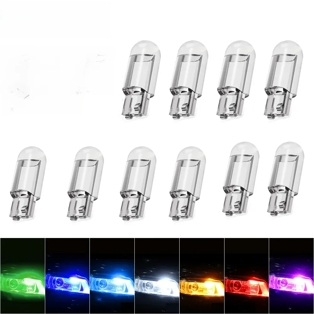 Guadsun 10X LED T10 W5W WY5W 168 194 W3W COB plaque d'immatriculation lumière verre translucide côté 12 V/24 V blanc porte ampoule Instrument lampe