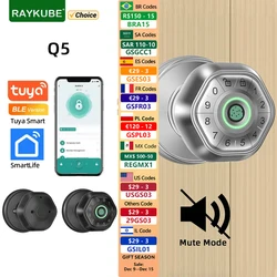 RAYKUBE Q5 Tuya BLE Smart Fingerprint Door Lock Electronic Lock with Password/Key/Smartlife/Tuya APP Unlock For Bedroom