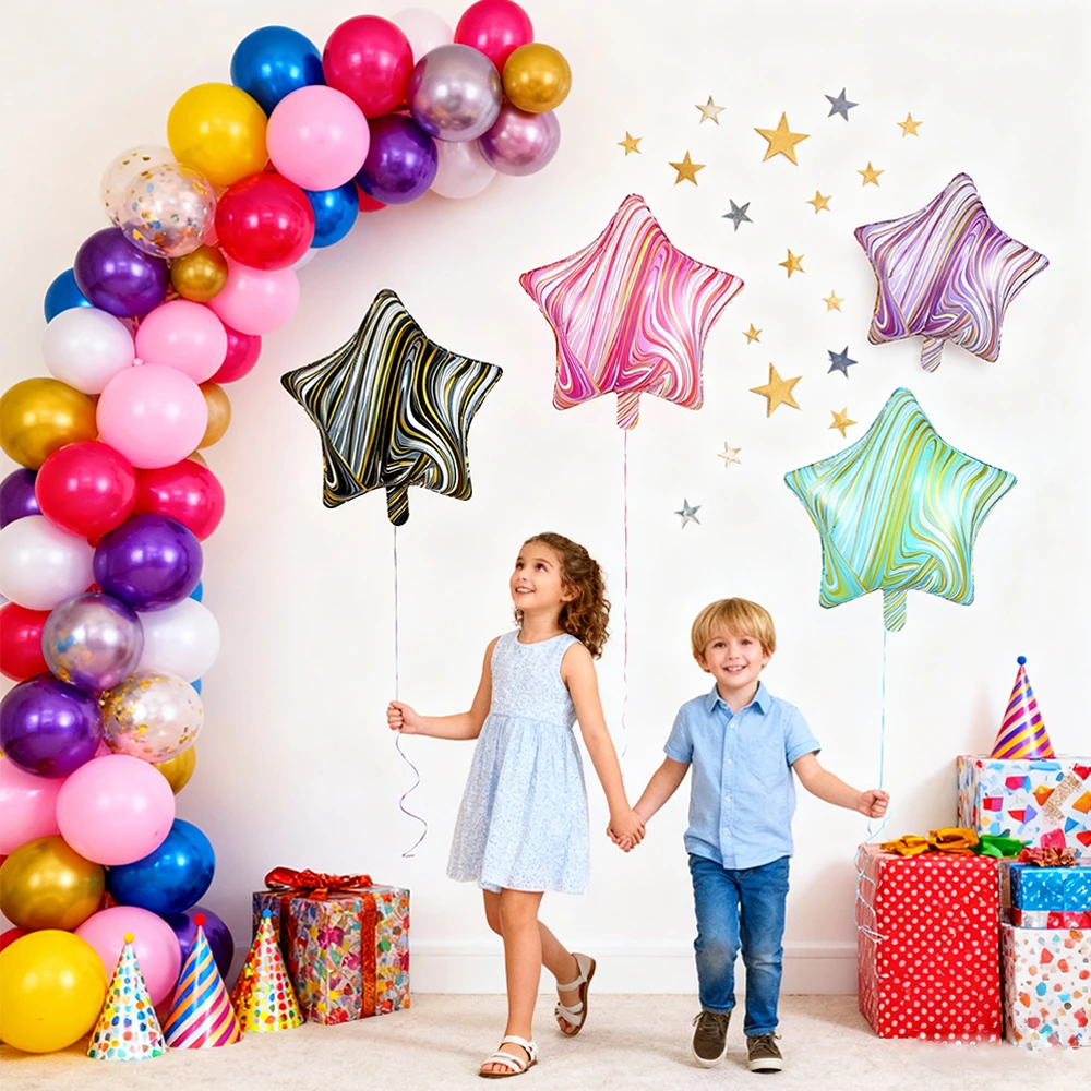 

18 Inch Star Ballons Colorful Texture Foil Helium Ballon Kid Birthday Party Decoration Wedding Balloons Valentine's Day Supplies