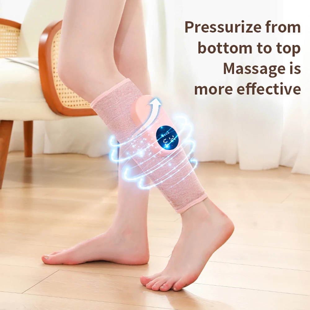 Electric Heated Calf Massager 3 Mode Leg Massager Vibrator Wireless Calf Massage Machine Hot Compress Promote Blood Circulation