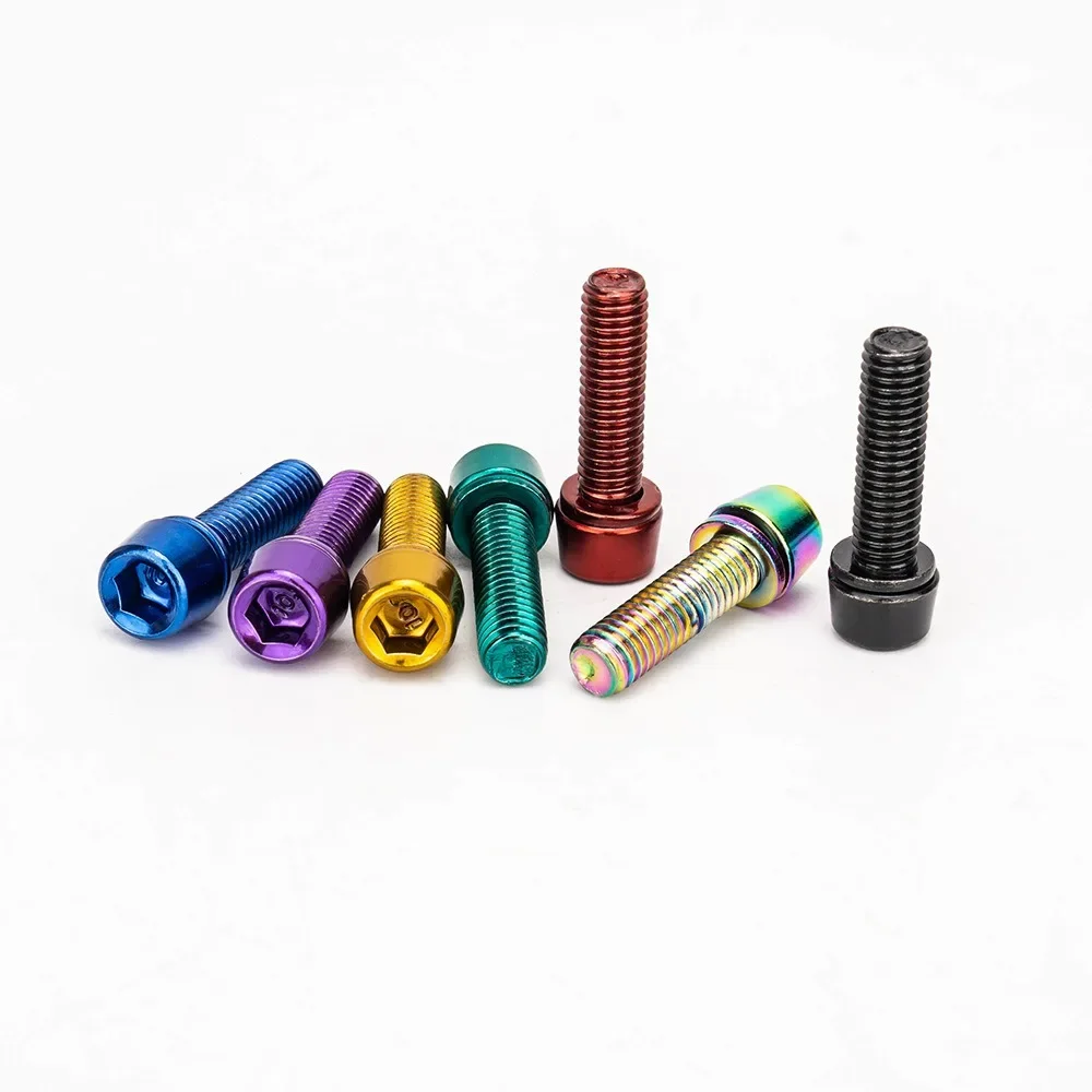 AliExpress 6PCS M5*18mm Bike Stem Bolts Corrosion Resistance Titanium-plated Bicycle Riser Screws 7 Colors Not