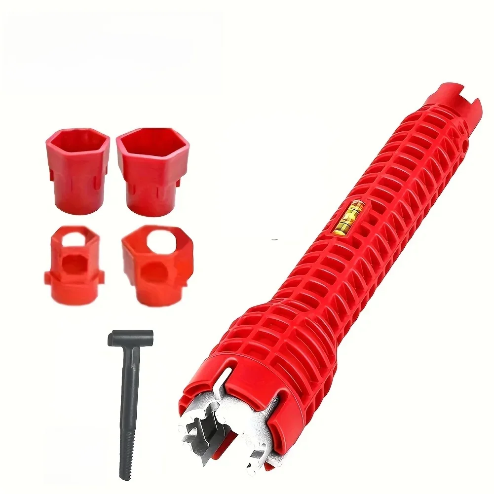 14 w 1 Klucz do kranu zlewowego Narzędzie do naprawy instalacji wodno-kanalizacyjnej Uchwyt Klucz z podwójną głowicą Narzędzie instalacyjne Zestaw kluczy zapadkowych do łazienki — zdjęcie 2