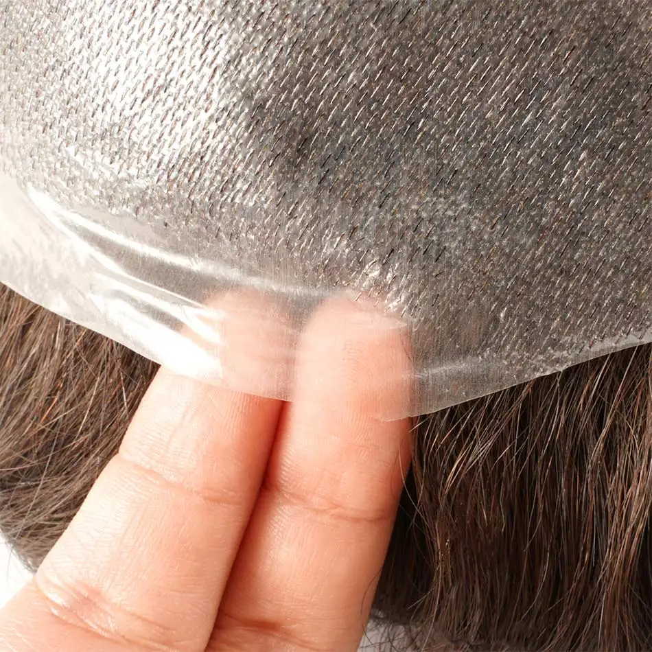 Zakya Männer Kapillare Prothese Toupet Perücke Natürliche 0,06mm Mens Haar Stück Männer der Kapillare Prothese Patch Haar System für männer