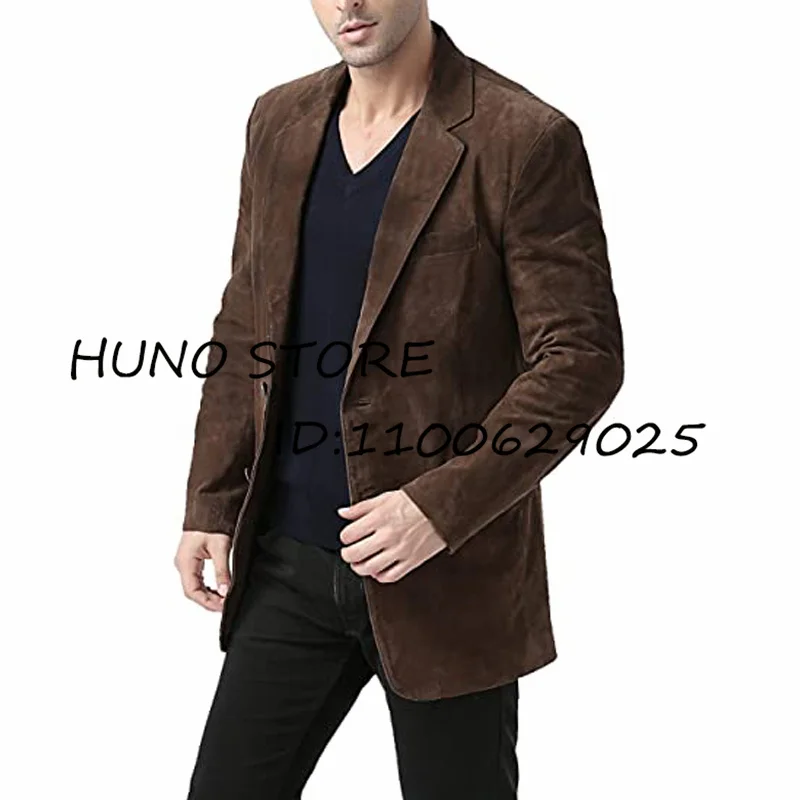 Men\'s Suede Jacket With Single Breasted Slim Fit Suitable for Business Fashion and Leisure Men Spring Jackets Man Dress Up Suit